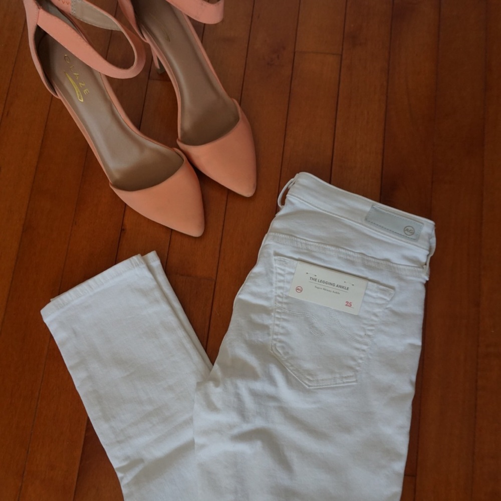 AG white legging ankle. NEVER WORN